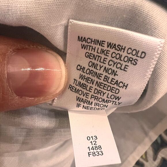 Boho Floral Midi Sundress Blue White Green Cotton Lined Side Zip Size 12 Merona - Picture 10 of 10